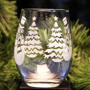 TREE SNOWMAN GLASS 500